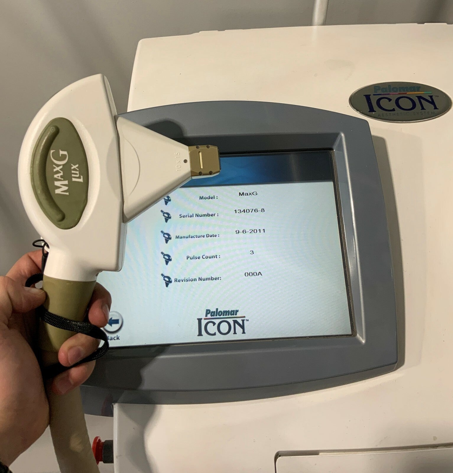 ✅ Palomar Icon Cynosure Max G Lux Hand-piece Pulse Count-3